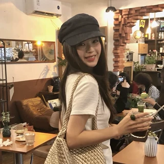 日韩系简约复古牛仔鸭舌帽子女休闲百搭显脸小鸭舌帽海军帽报童帽