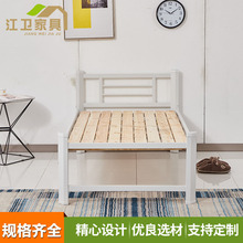 供应员工宿舍单人铁艺床 家用卧室简约钢架床出租房2米单人实木床