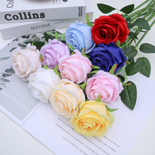 情人节单支珍珠绒布玫瑰花墙瀑布仿真花假花插花家居装饰跨境详情3