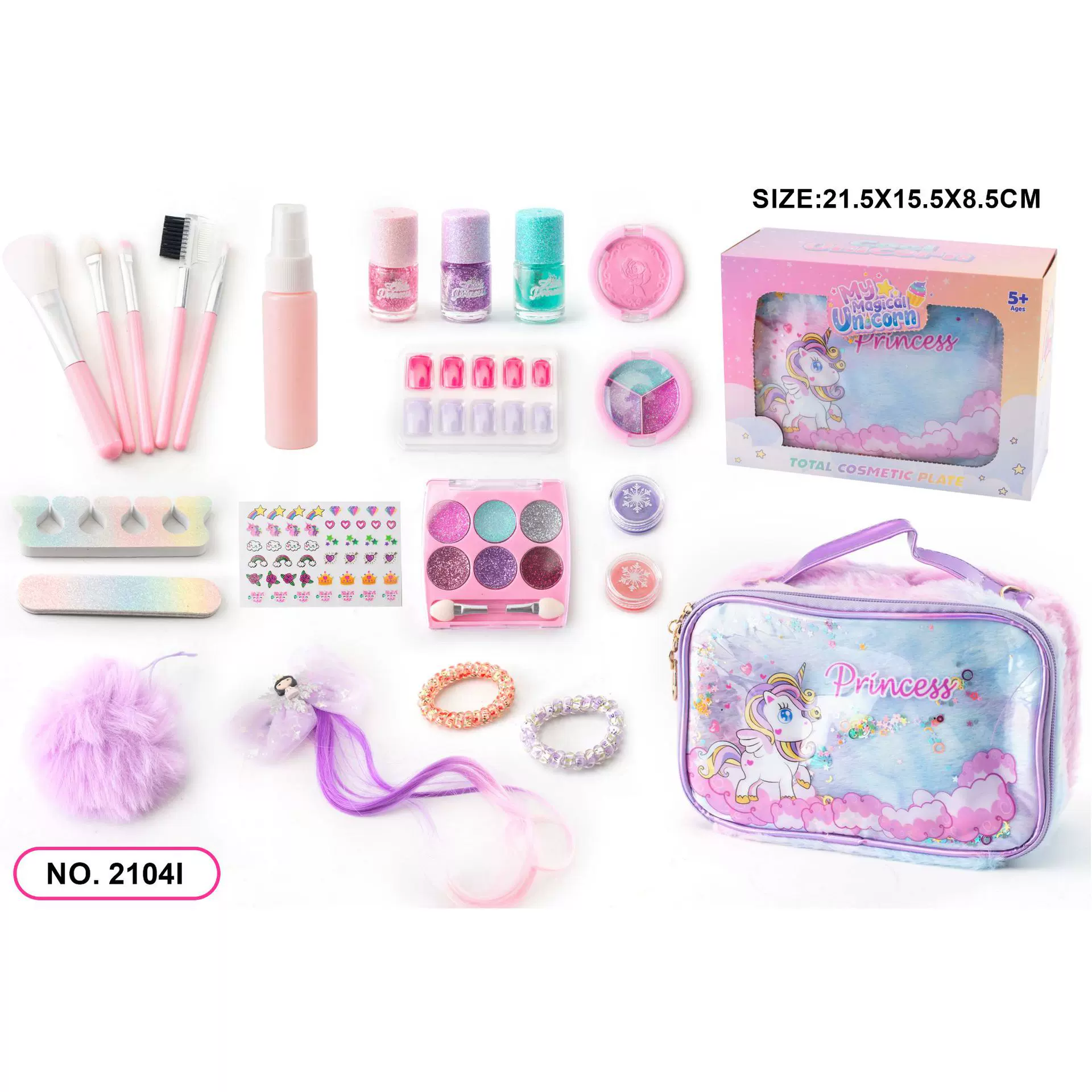 跨境亚马逊儿童装扮手提包DIY美甲梳妆粉饼过家家女孩益智玩具