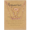 Golden zodiac signs with letters, set, cards, necklace, suitable for import, new collection, pink gold, 3 piece set, wish