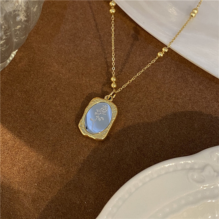 Sweet Rose Titanium Steel Pendant Necklace