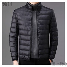 轻薄男士羽绒棉服中年冬季轻便短款休闲立领外套保暖薄款棉袄