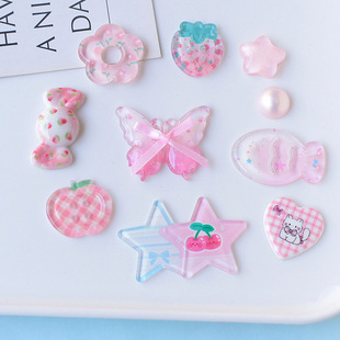 Hot Pink Series Butterfly and Fish Accessories Mobile Phone Case Hole Shoes DIY Material Wholesale Pj1755