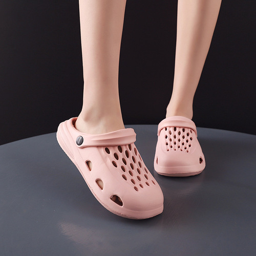 Croc shoes for women, summer outer wear, cartoon cute indoor home bathing, non-slip, non-smelling, shit-stepping beach semi-drags