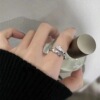 Ring, brand set, adjustable chain, internet celebrity, on index finger