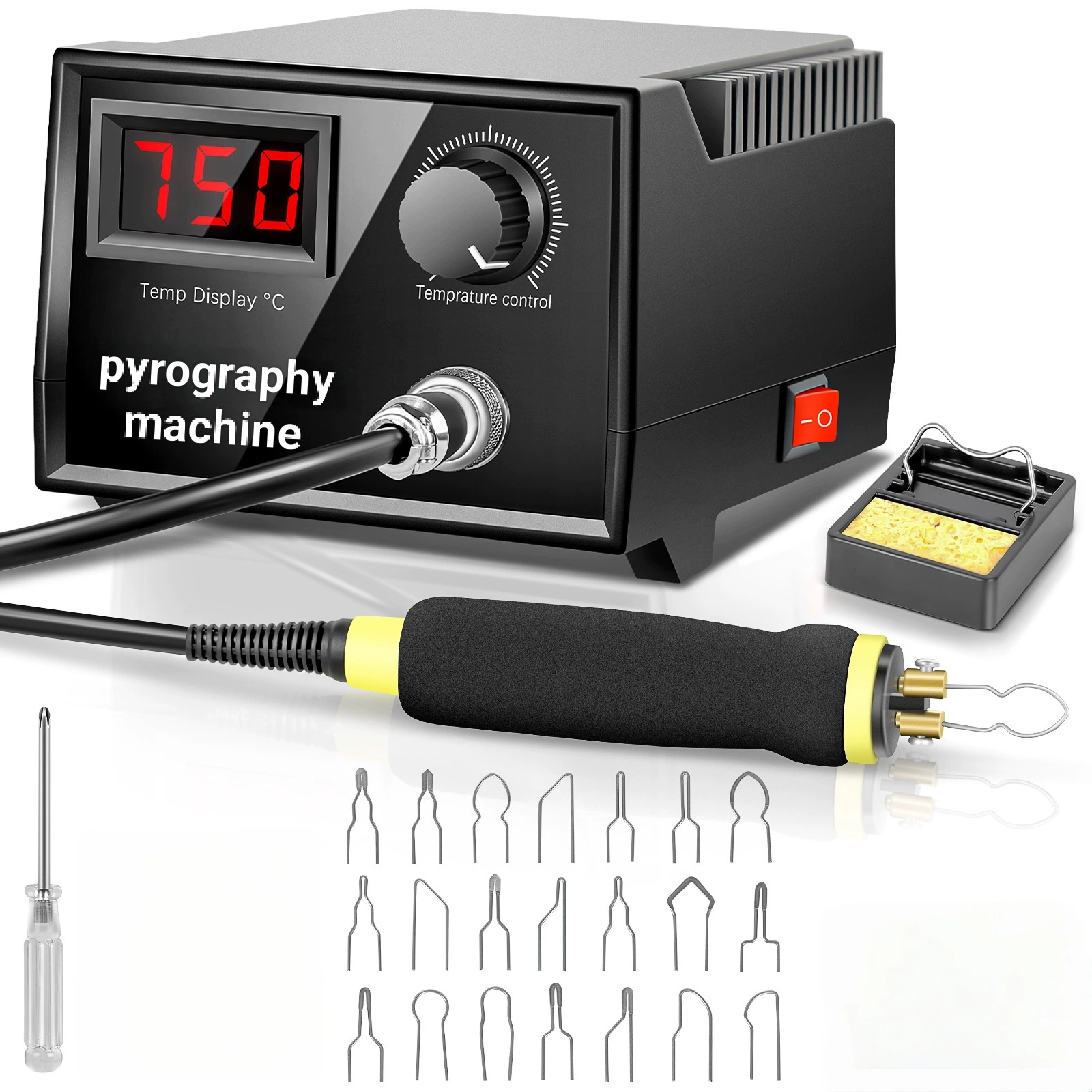 Слегка Регулируемая температура пирографическая машина Тыква деревянная доска машина горячего тиснения пирографический костюм Электрический Утюг электрическая кисть огнеупорная кисть для рисования по дереву