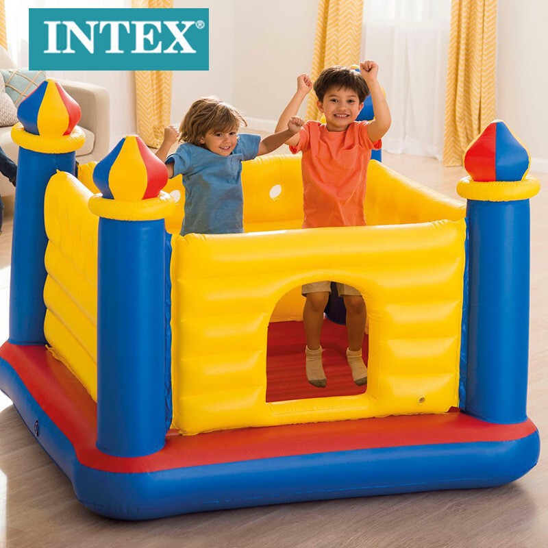 Intex48259 Children's Family Square Bounce Pool Naughty Castle Small Inflatable Trampoline Toy House Wholesale