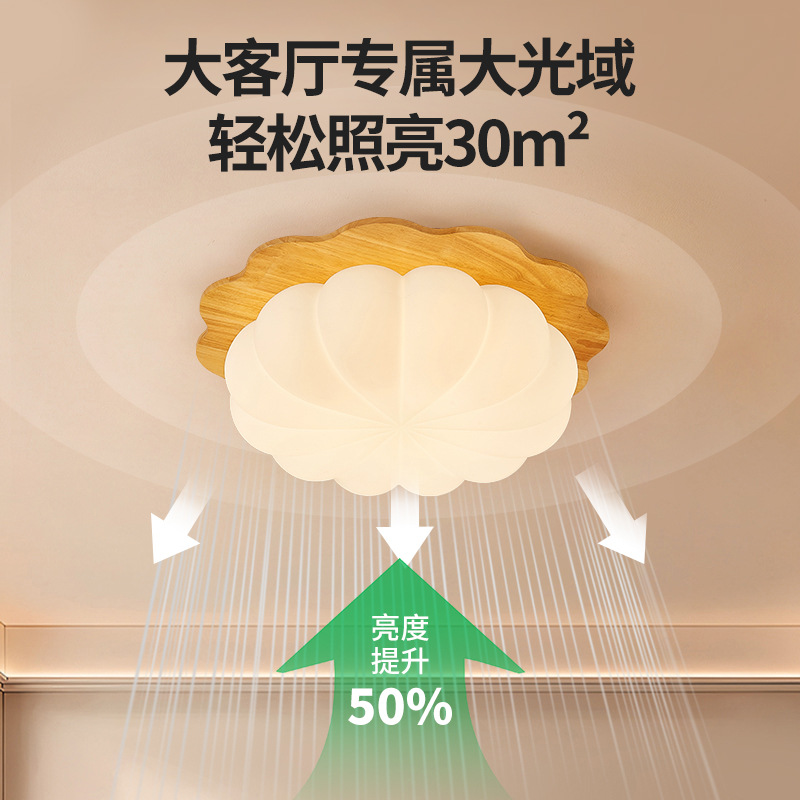 lámpara de techo del dormitorio 2026 nueva lámpara de habitación cuadrada de protección de ojos tronco de madera silenciosa viento medieval Zhongshan lámpara 274L