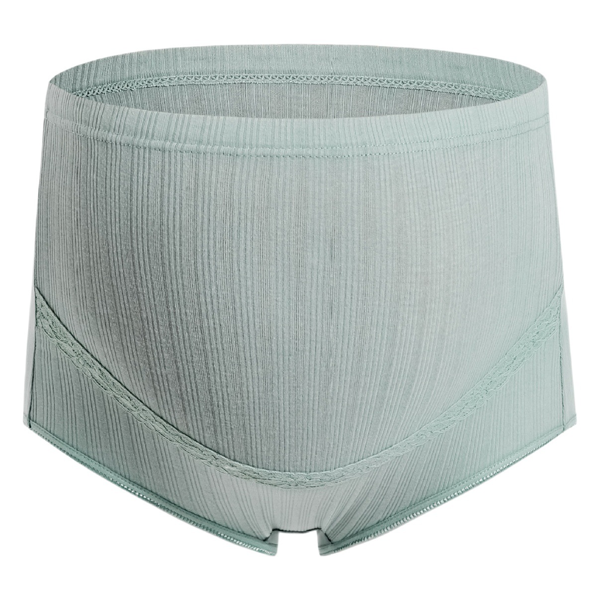 Las mujeres embarazadas ropa interior más tamaño transpirable cintura alta abdominal ajustable embarazo acanalado alto estiramiento encaje triángulo ropa interior fabricantes