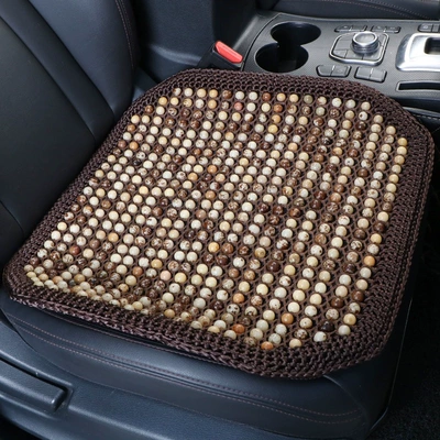 Cool pad: Summer, Single Seat Bodhi Cushion, Chair - bodhi-hand-hook-edge-breathable-layer-square-mat-solid-colorcoffee-mesh-flower-beads