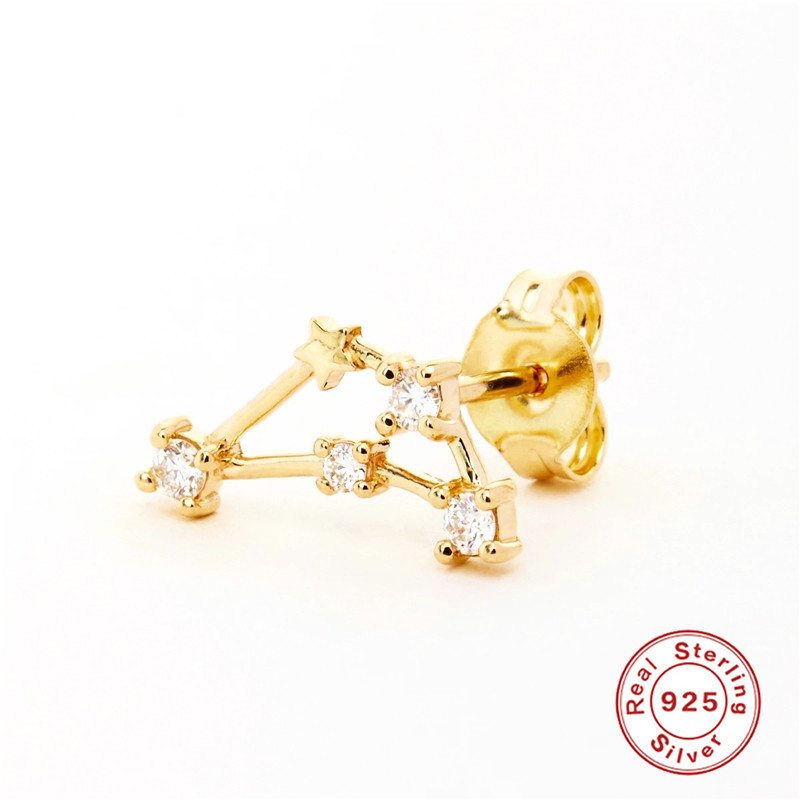 5g Weight Artificial Rhinestones Inlay Material Ear Studs Classification 1 Piece Quantity Street Occasion 925 Sterling Silver Material Geometric Pattern Women'S Gender Plating Design Sweet Style 1 Piece 925 Sterling Silver Artificial Rhinestones Geometric Ear Studs 23
