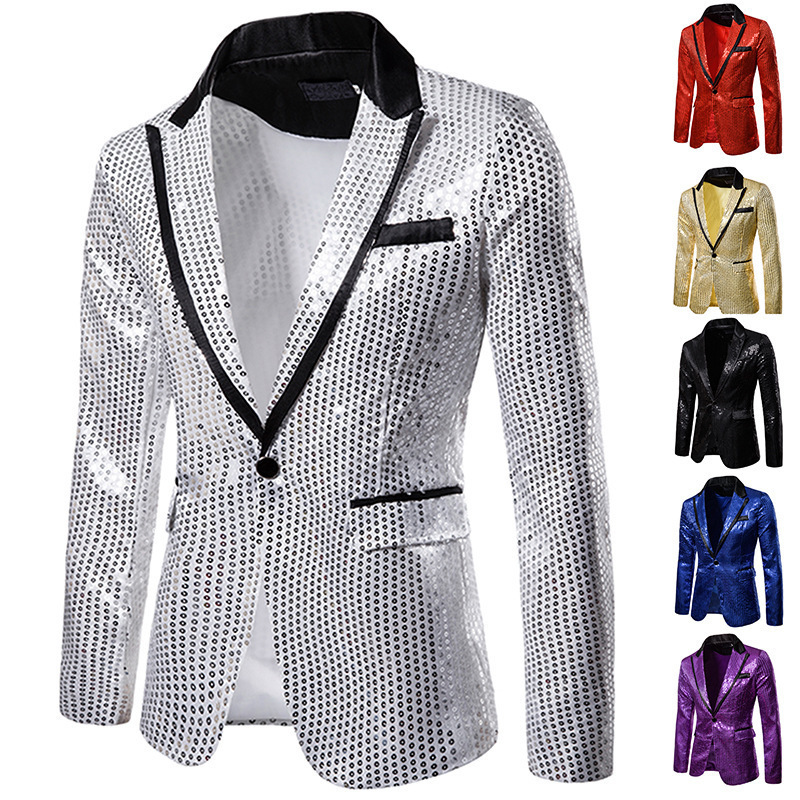 Men's Suits, Sequined Performance Suits, Nightclub Men's Clothing, Host Emcee Studio Jackets, Wholesale Suits
