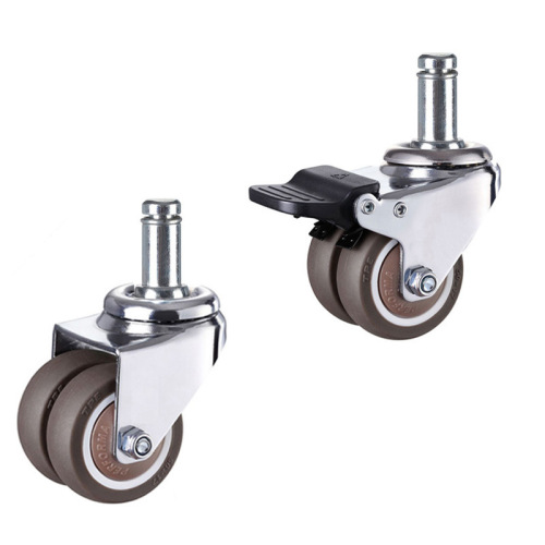 1.5-inch rubber screw rod double row universal with directional brake silent casters gaming chair double row roller casters