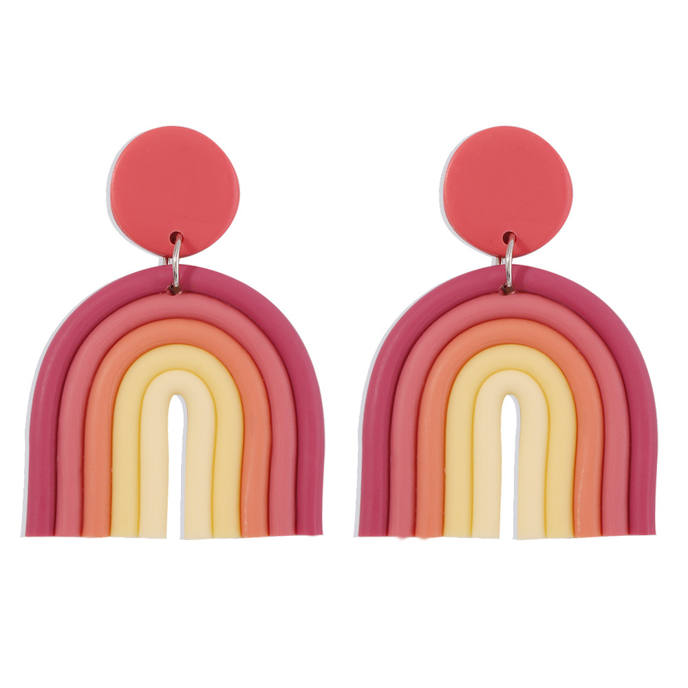 Wholesale Jewelry Color Soft Ceramic U-shaped Earrings Nihaojewelry display picture 2