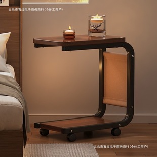 Bedroom Bedside Storage Rack Sofa Living Room Side Table Modern Simple Bedside Cabinet Small Movable Small Table with Wheels