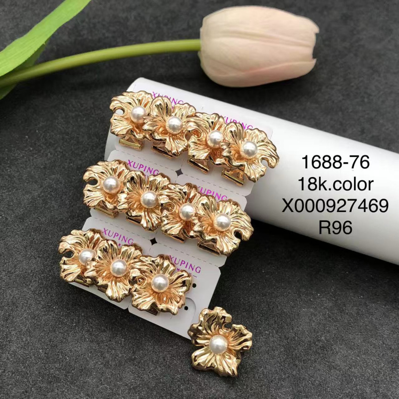 Pendientes de aro Xuping transfronterizos rusos de 18k con incrustaciones de diamantes, joyería de lujo ligero de alta gama al por mayor para mujer. image 96