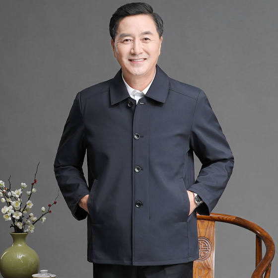 Grandpa Coat 70 Spring Clothes Dad Spring and Autumn Jacket Men's Clothes Top Men's Middle-aged and Elderly Middle-aged