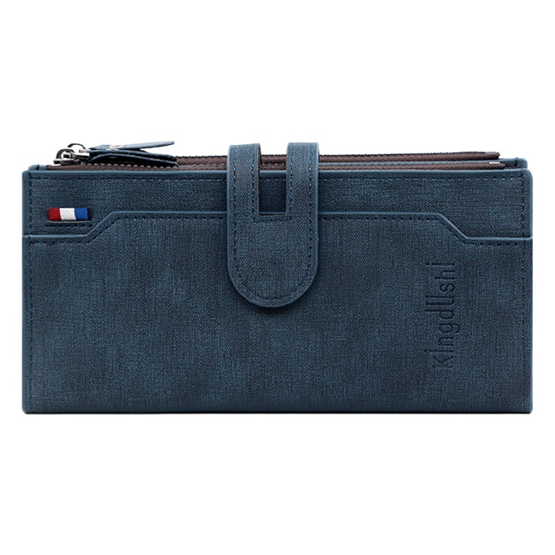 Nuevos hombres billetera larga moda simple pu hebilla magnética bolso de los hombres multi-Tarjeta titular embrague monedero al por mayor