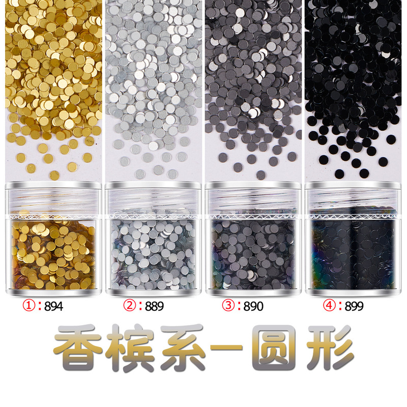 Cross-Border Nail Art Glitter Sequins Wholesale 2mm Round Crystal Mud Resin Filler Clay Mixed Decorations