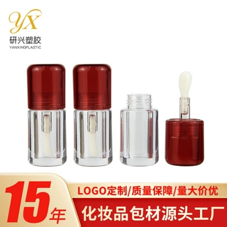 新款唇釉管空管透明厚壁唇蜜瓶大刷头唇彩分装彩妆包材可印LOGO