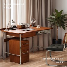 实木办公桌椅子写字台民宿书桌久坐不累舒适靠背椅书房电脑学习桌