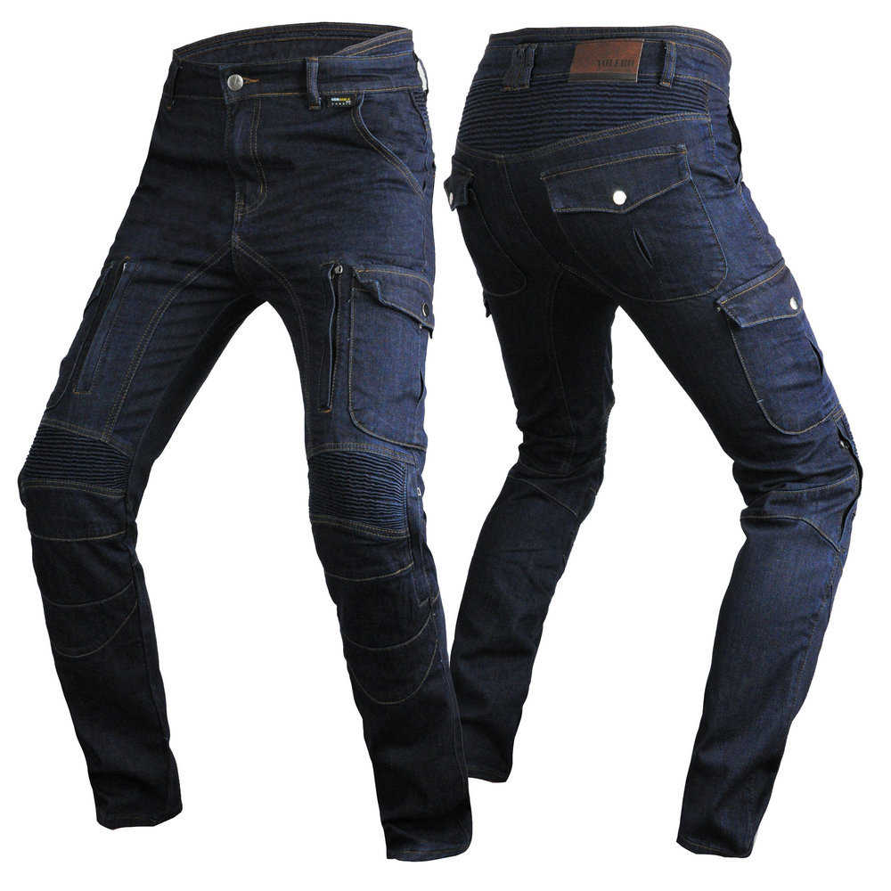 VOLERO Pantalones vaqueros de la motocicleta de los hombres de Cordura motocicleta pantalones de montar monos resistentes al desgaste resistente al desgarro