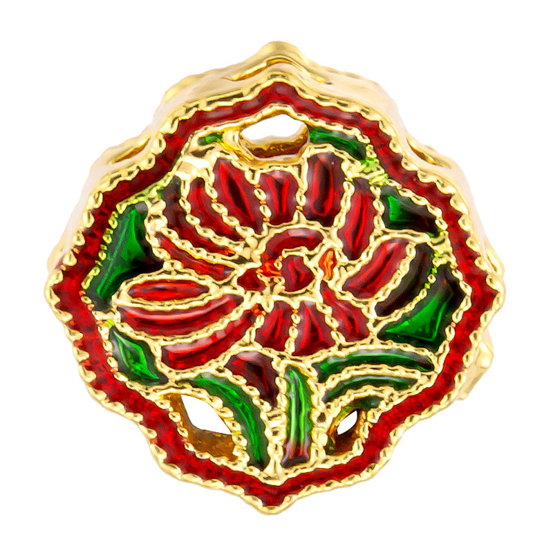 Colgante de cobre micro incrustado Gufasha oro goteo de aceite perlas de transferencia DiDi con perlas de acessorios de perlas huecas fábrica de perlas al por mayor