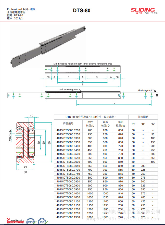英国吉士孚SLIDING SYSTEMS型号DTS80