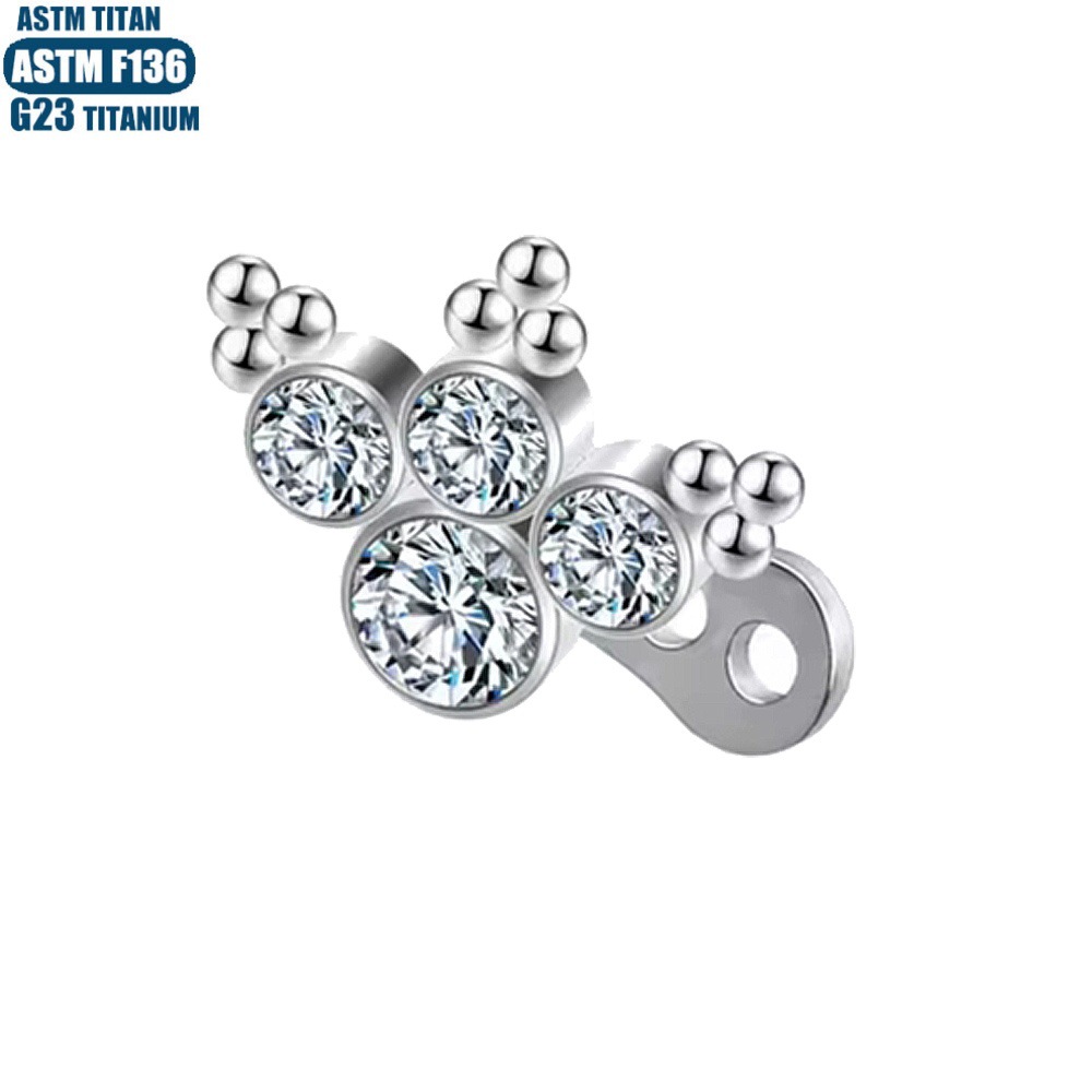 Labret stud lip piercing jewelry styling detail