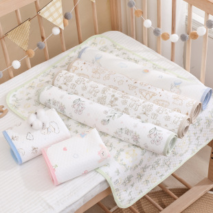 Baby Diaphragm Cartoon Gauze Washable Cotton Class A Waterproof Absorbent Breathable Leak Proof Urine Physiological Pad Aunt Pad