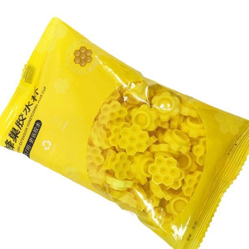 100 capsules/pack eyelash grafting glue delay cup yellow honeycomb glue drip cup beauty eyelash glue plum blossom cup