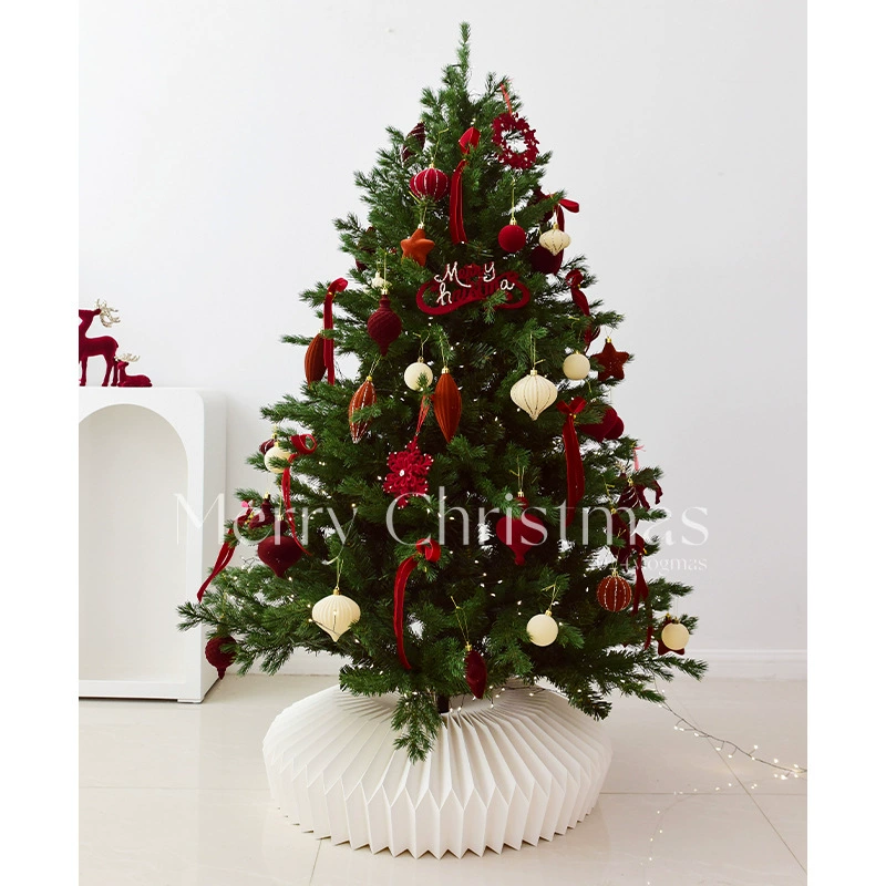 Christmas tree ornaments (NUCHI), flocked velvet & painted baubles, 24‑piece assorted set