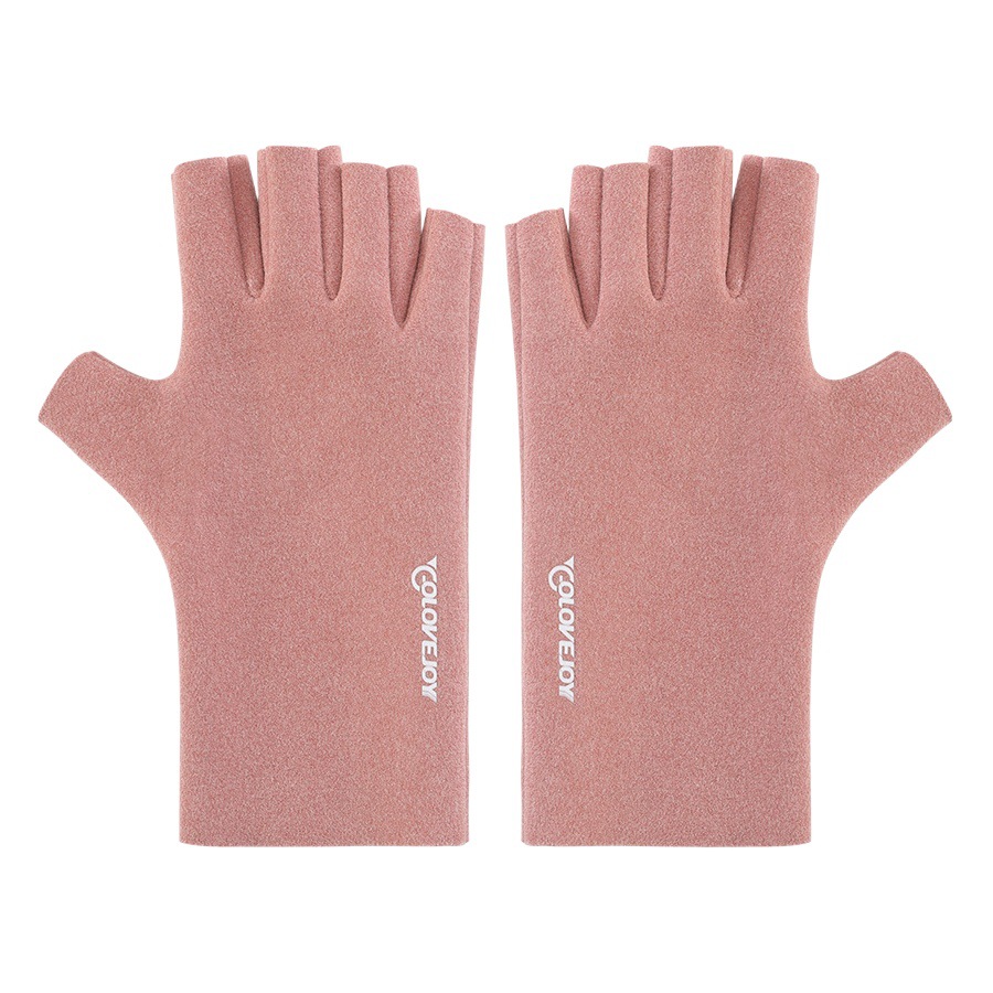 Nuevos guantes de invierno para mujer con fugas de dedo fino de lana a prueba de viento a prueba de frío cálido pantalla táctil medio dedo guantes de estudiante DY31