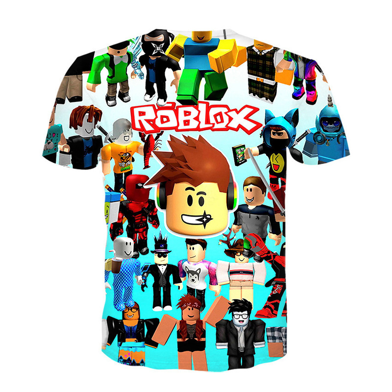 Cross border summer ROBLOX mini world game clothes 3d print t-shirt kids casual short sleeve top factory