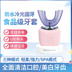 Adult U-shaped electric toothbrush sonic soft-bristled men's and women's dental beauty instrument full body washable rechargeable automatic timer tooth cleaner