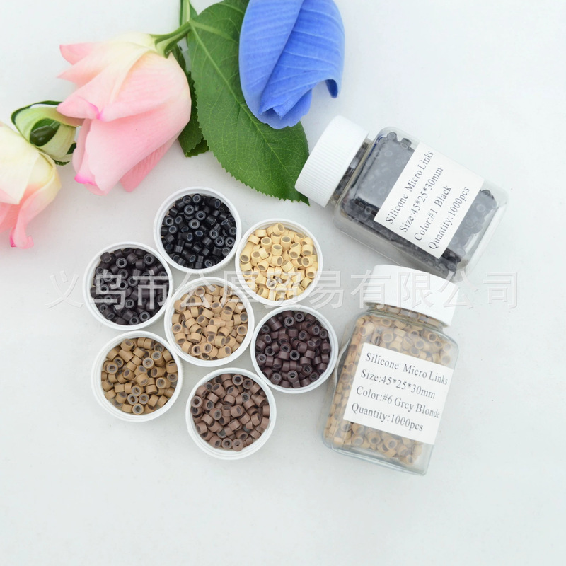 Wholesale foreign trade high quality hair button silicone buckle 452530 micro rings hair tool Wholesale foreign trade high quality hair button silicone buckle 452530 micro rings hair tool