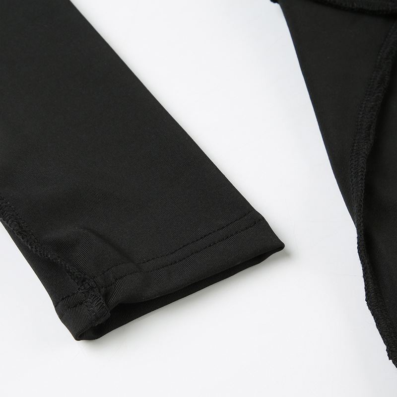 Women Clothing Spring Autumn Long Sleeve Reverse Car Split Zipped round Neck Casual Sports Jumpsuit Shorts