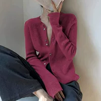 Fuchsia demi-season cardigan, jacket, base long-sleeve, solid sweater