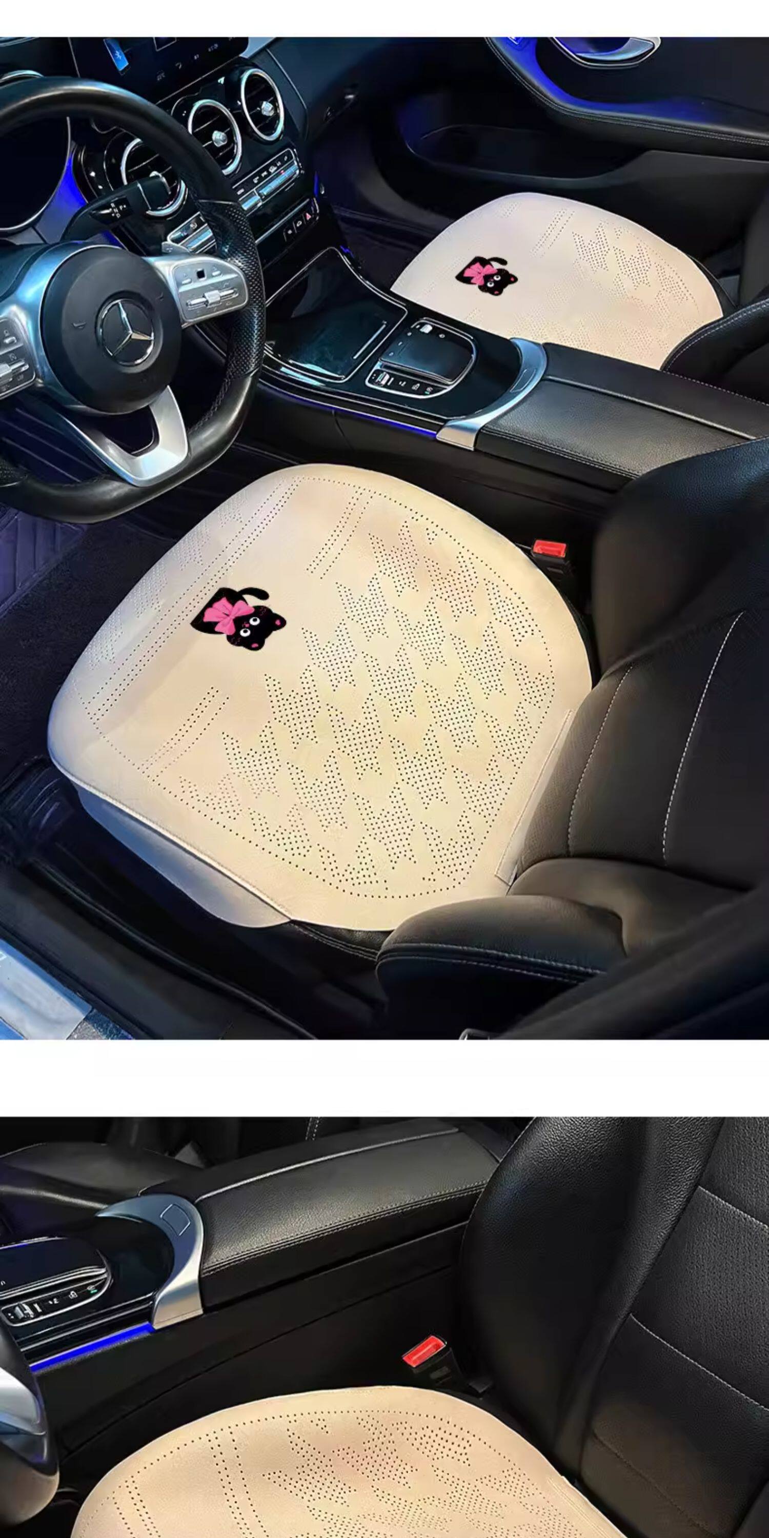 Car Seat Cushion Summer Ultra-thin Breathable Cooling Pad 2026 New Cute KT Cat Half-Cover Universal Seat Cover for All Seasons