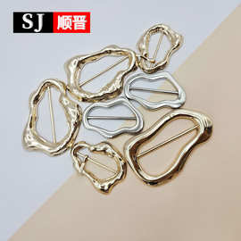 潮流金属异形腰扣风衣腰卡皮带扣大衣扣日字扣八字扣丝巾装饰卡扣