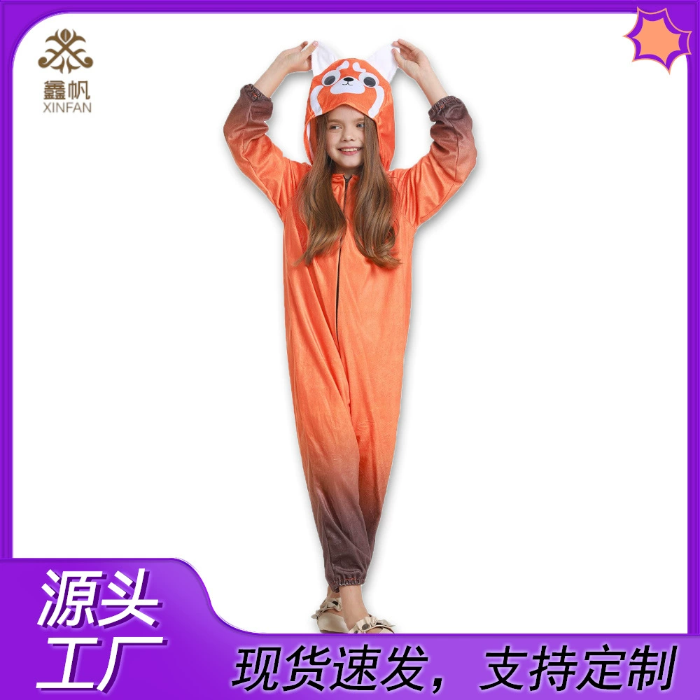 Детский праздничный костюм енота, переходящий в красный костюм, Молодежный комбинезон с метаморфозой, одежда