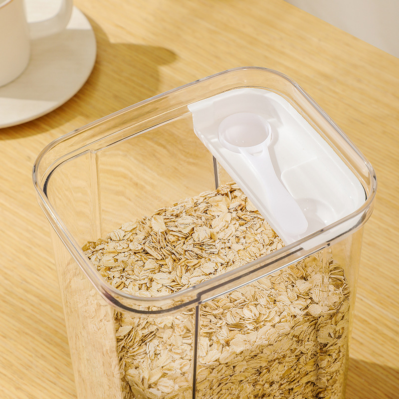 新型四角いスプーン付き密封缶ペット猫食糧防湿収納缶五穀雑穀新鮮保持貯蔵粉ミルク缶|undefined