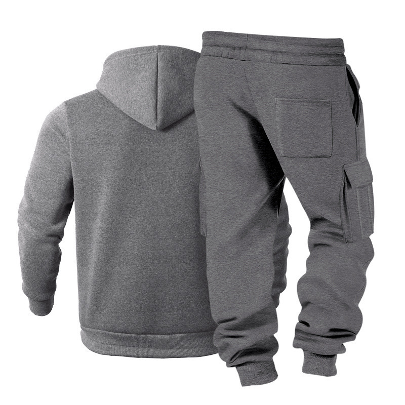 Men's Clothing Men's Heavyweight Fleece Lined Hooded Sweatshirt Set Style Simple Stylish Light Luxury Outdoor Workwear Commuter Warm_viptrois.com
