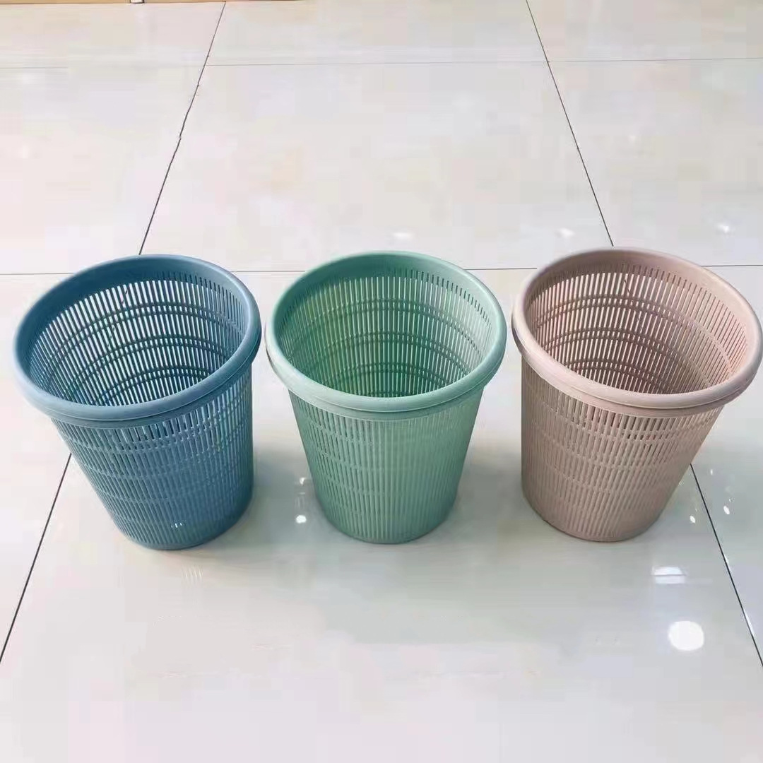 Papelera de plástico con perforaciones para el hogar y oficina, venta al por mayor para tiendas de 2 euros.