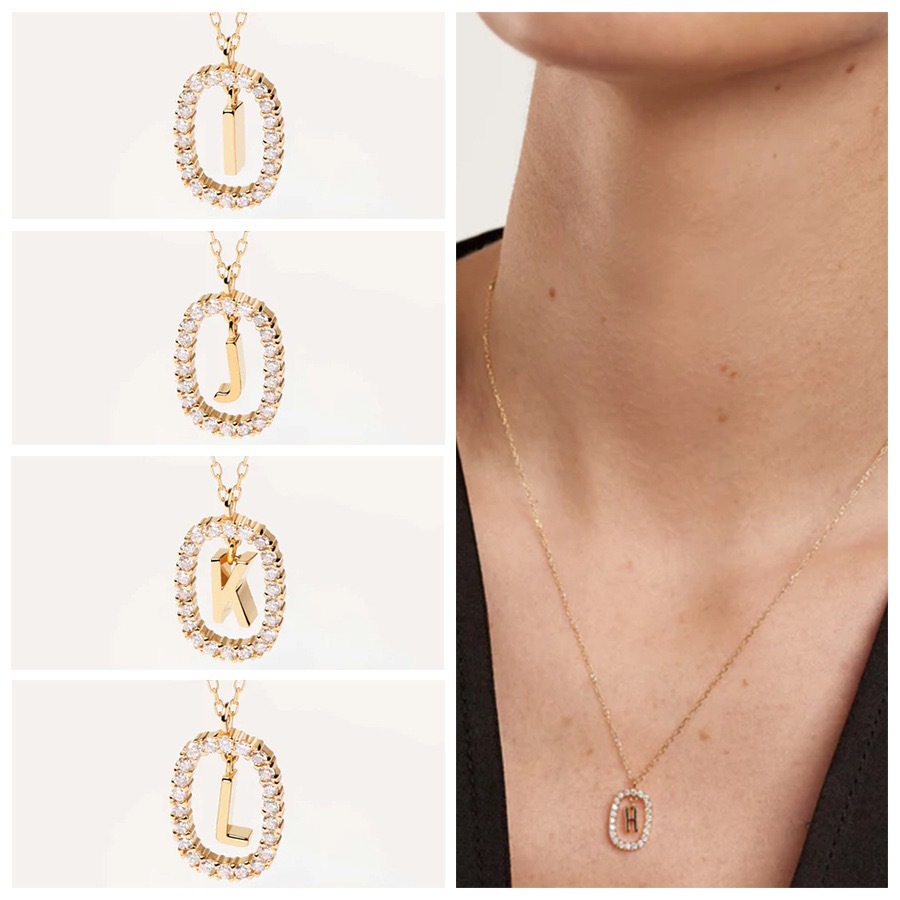 스페인 PD 트렌디 한 프랑스 틈새 디자인 골드 영어 초기 펜던트 라이트 럭셔리 하이 엔드 여성 목걸이