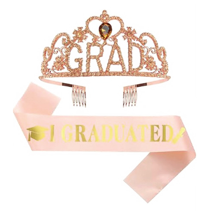 Conjunto de tirantes de corona de fiesta de graduación europea y americana Letras RETIRED Corona de diamantes Tocado de fiesta de jubilación al por mayor