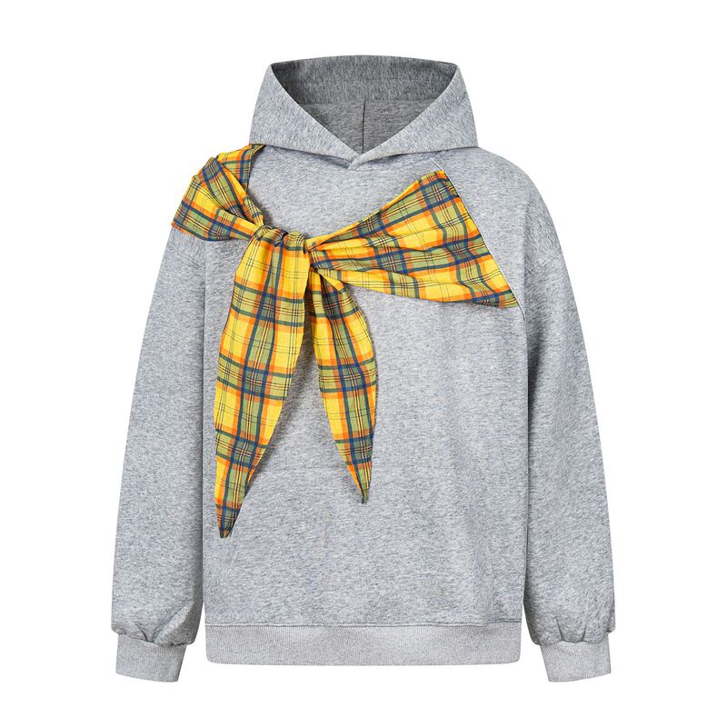 2765 American Retro High Street Fashion Unisex High-End Plaid Scarf Irregular Design Men's Hooded Sweatshirt 2765 American Retro High Street Fashion Unisex High-End Plaid Scarf Irregular Design Men's Hooded Sweatshirt