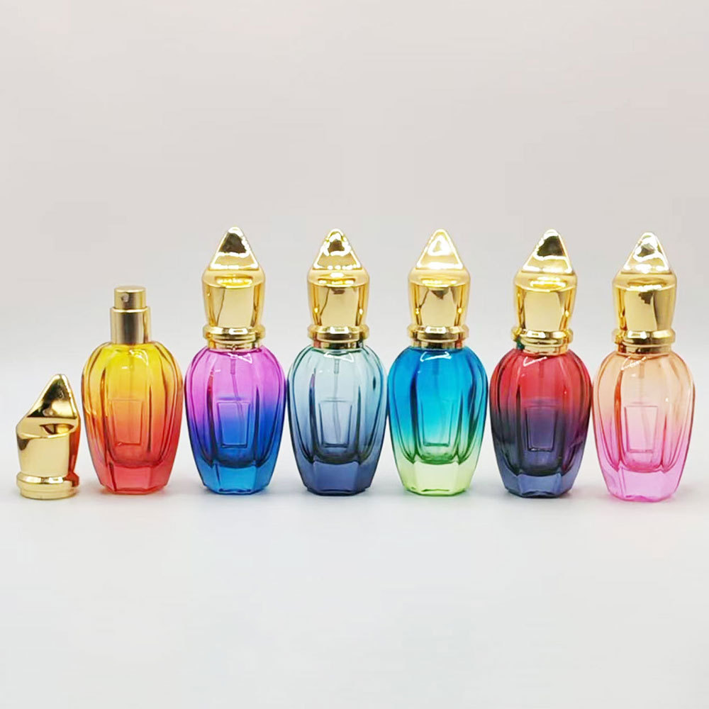 6个装30ml高档奢华渐变色玻璃喷雾瓶香水分装空瓶美观创意造型细