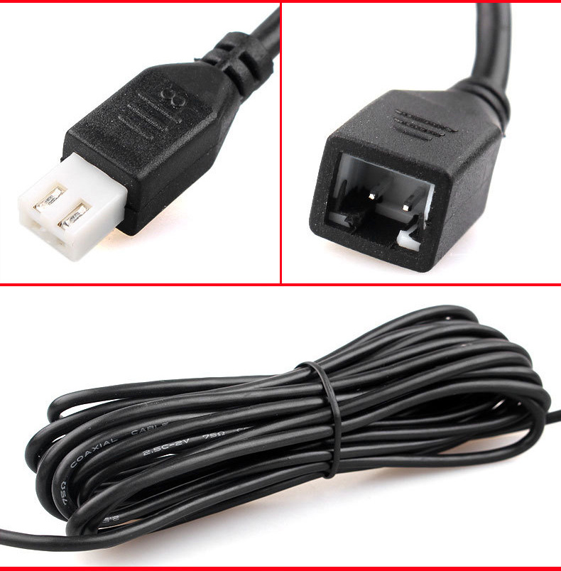 Car Reversing Radar Probe Extension Cable, In-Vehicle Two-Pin 2P Interface Universal Sensor Connection Cable